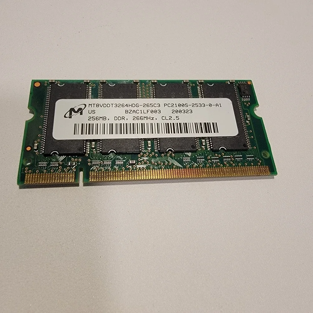 Micron 256MB DDR 266MHz PC2100S Laptop RAM MT8VDDT3264HDG-265C3 FRU 40Y8402
